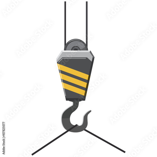 Crane hook icon, cartoon style