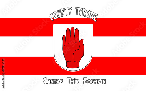 Flag of County Tyrone is a county in Ireland photo