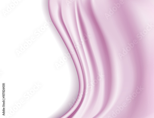 pink silky waves on white background