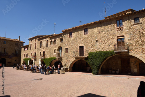 Town square of Monells,Baix Emporda, Girona, province, Catalonia,Spain photo