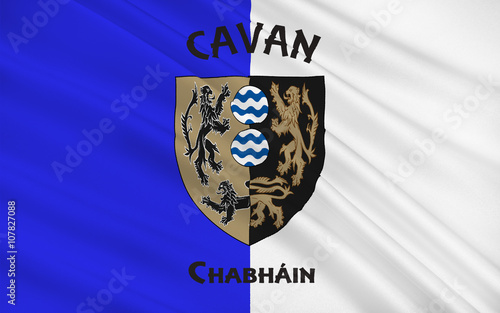Flag of County Cavan is a county in Ireland photo