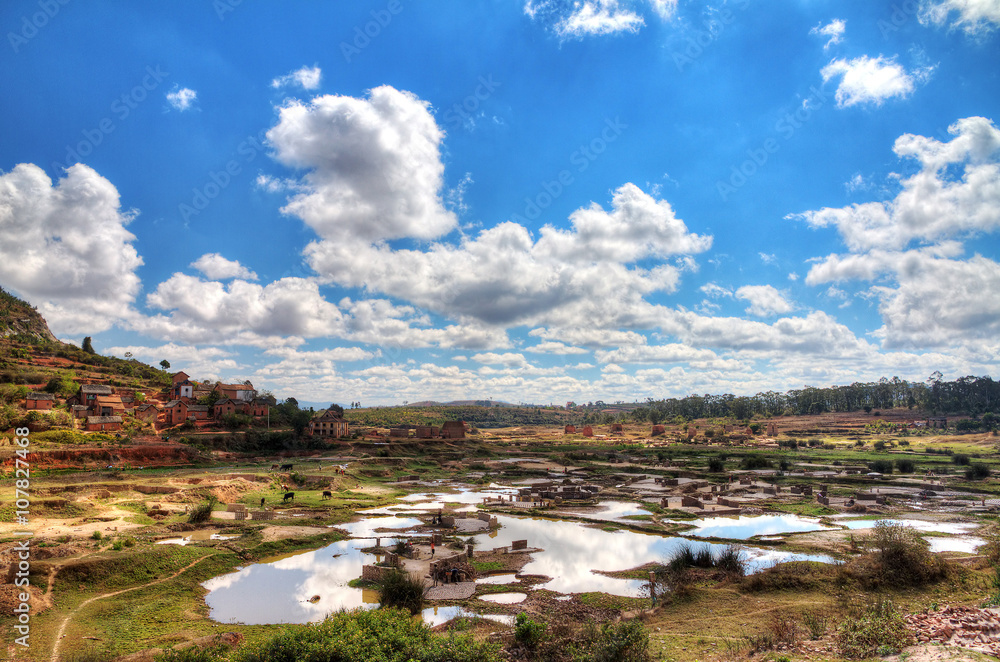 Beautiful view of on of the many different landscapes of Madagascar. HDR