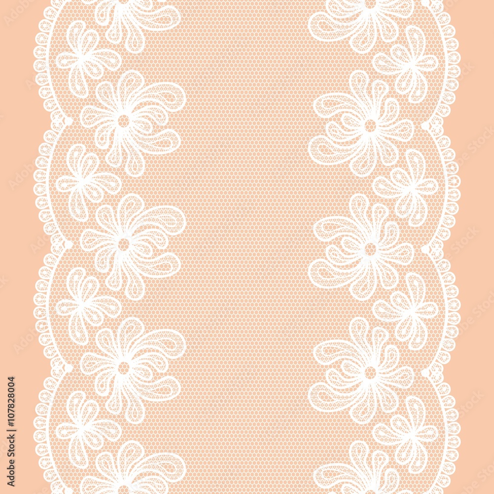 Fototapeta premium White seamless lacy stripe