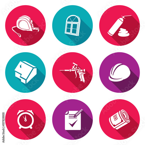 Installation windows Icons Set. Vector Illustration.