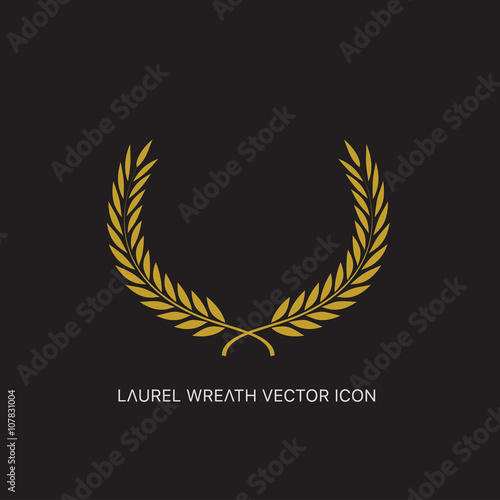 Crest logo element set,Coat of arms,Set of award laurel wreaths and branches,vector illustration.