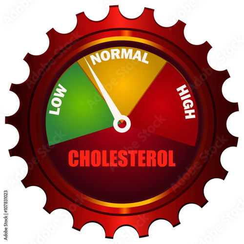 Cholesterol Meter Gear shaped Gauge, Vector Illustration.