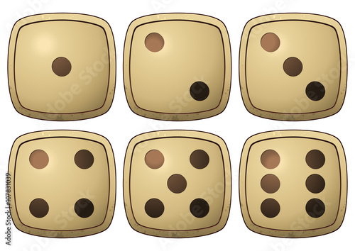 Dice Set, Vector Illustration.