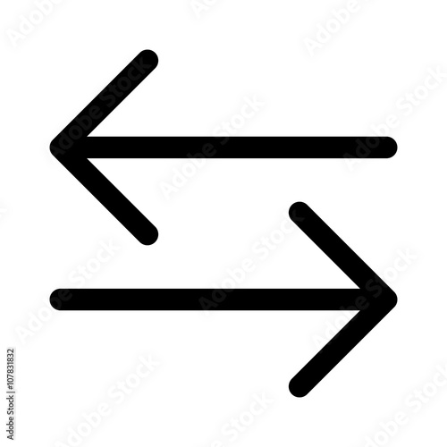 File transfer or money transfer line art icon for apps and websites