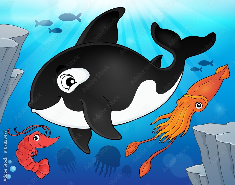 Obraz premium Ocean fauna topic image 9