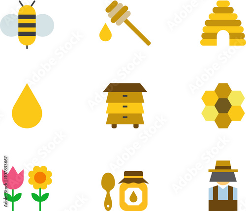 BEE & HONEY flat icons