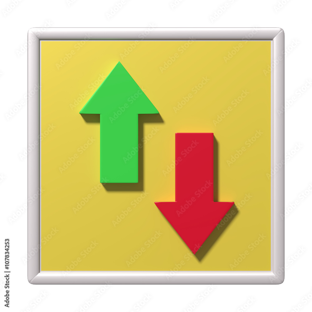 Two arrows going up and down Two arrows going up and down