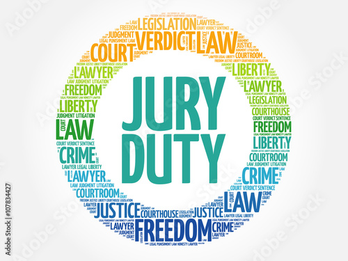 Jury Duty word cloud concept