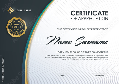 certificate template with Luxury and modern pattern,.Qualification certificate blank template with elegant,Vector illustration