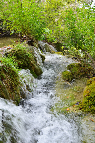 Beautiful waterfall on Plitvice Lake