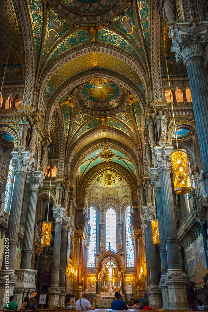 Interior of Lyon cathedral, France
