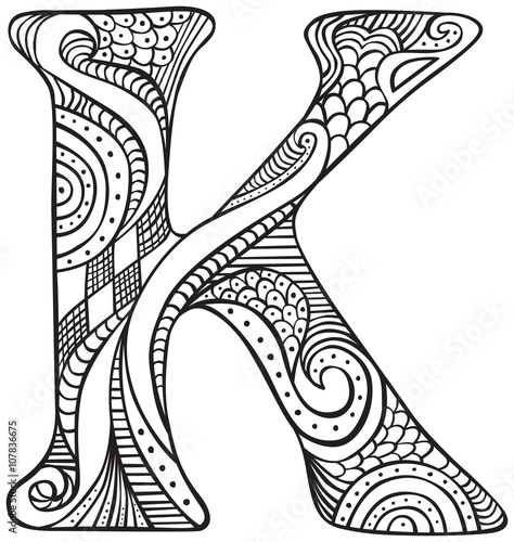 Illustrated letter K