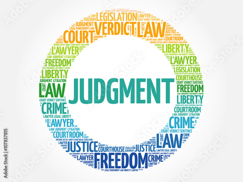 Judgement word cloud concept