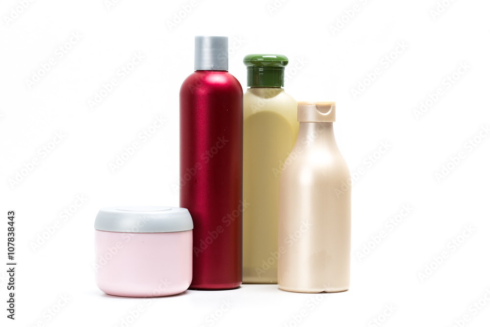 Cosmetic containers isolated on white Cosmetic containers isolated on white