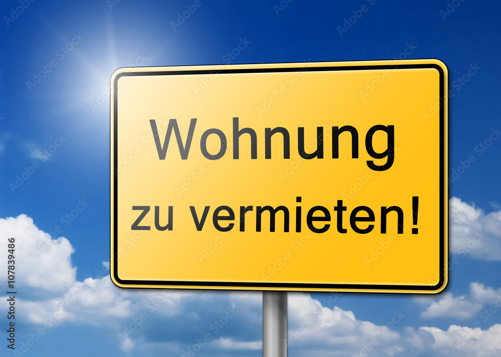 wohnung zu vermieten schild StockFoto Adobe Stock