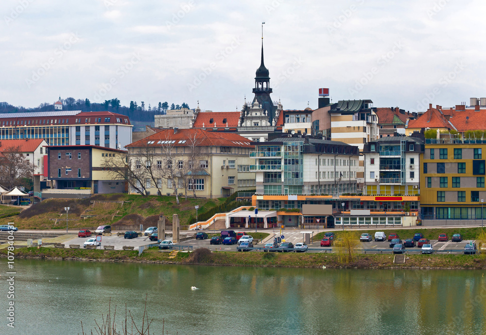 Fototapeta premium City of Maribor on Drava coast