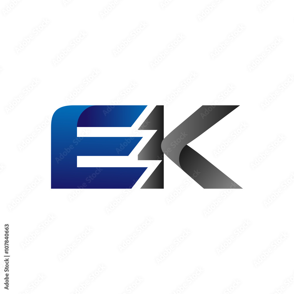 Modern Simple Initial Logo Vector Blue Grey ek Modern Simple Initial Logo Vector Blue Grey ek