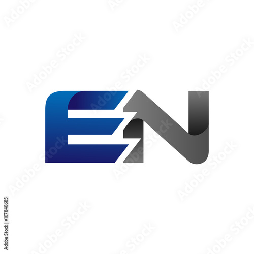 Modern Simple Initial Logo Vector Blue Grey en