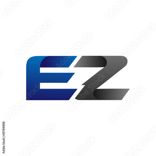 Free Download Modern Simple Initial Logo Vector Blue Grey ez - GFXLoad