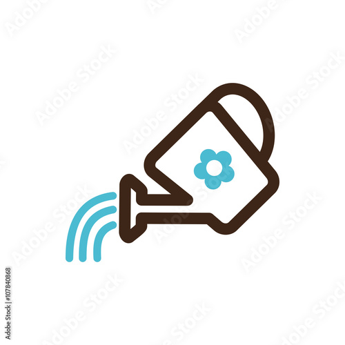 Watering can vector icon. Garden