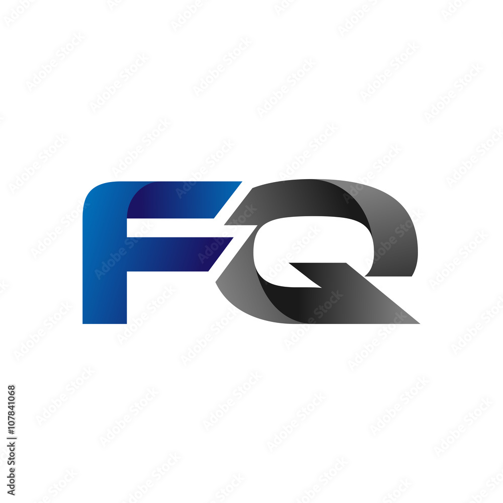 Modern Simple Initial Logo Vector Blue Grey fq