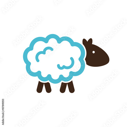 Sheep icon. Farm animal vector illustration