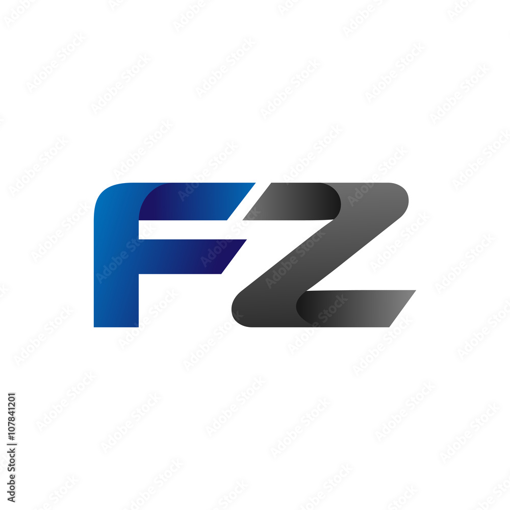 Modern Simple Initial Logo Vector Blue Grey fz Modern Simple Initial Logo Vector Blue Grey fz
