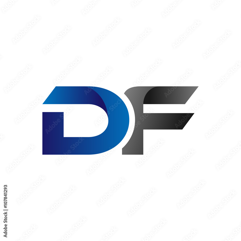 Modern Simple Initial Logo Vector Blue Grey df Modern Simple Initial Logo Vector Blue Grey df