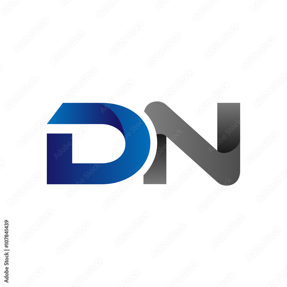 Modern Simple Initial Logo Vector Blue Grey dn Modern Simple Initial Logo Vector Blue Grey dn