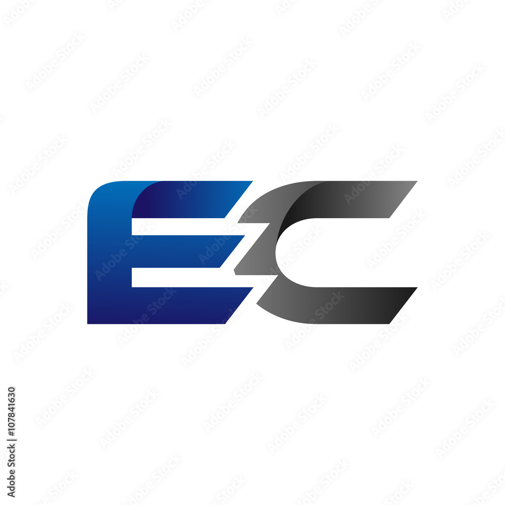 Modern Simple Initial Logo Vector Blue Grey ec Modern Simple Initial Logo Vector Blue Grey ec