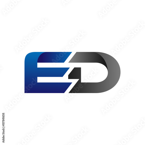 Modern Simple Initial Logo Vector Blue Grey ed