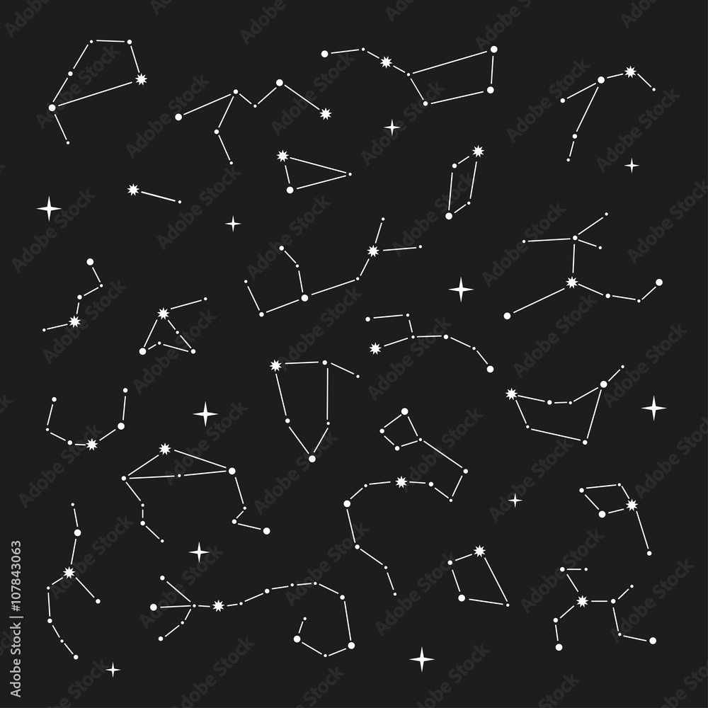 Constellation. Doodle set. Isolated Constellation. Doodle set. Isolated