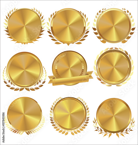 Golden medallion with laurel wreath collection