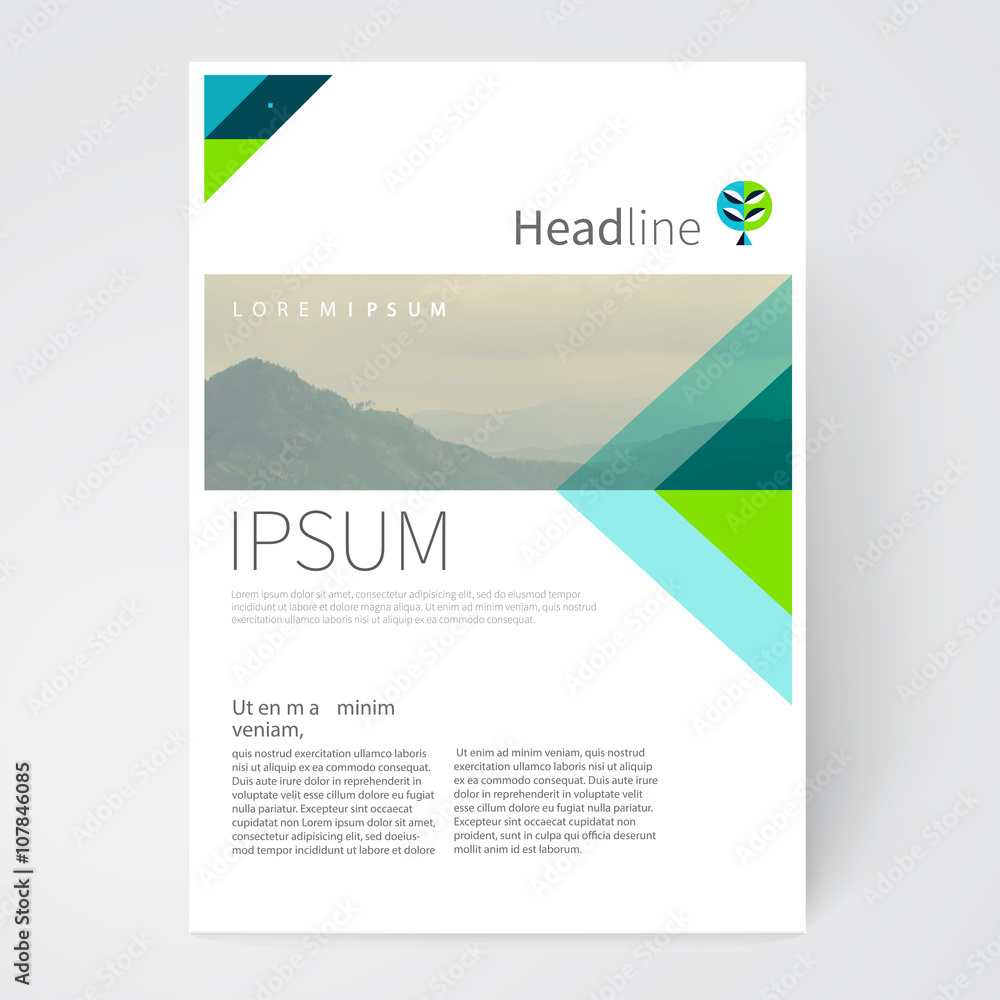 Fototapeta premium Brochure, leaflet, flyer, poster template. cover design. stock-vector abstract background. EPS 10