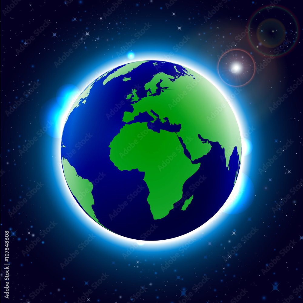 Globe Earth Icon. World Map with Globes detailed editable. Vector illustration.