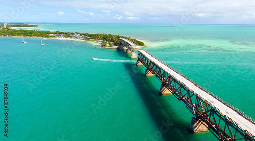 Bahia Honda Park, Keys Islands, Florida. Beautiful aerial view photo