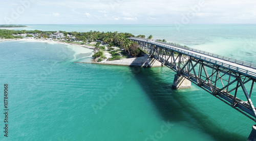 Konstfotografi Bahia Honda state park aerial view, Florida