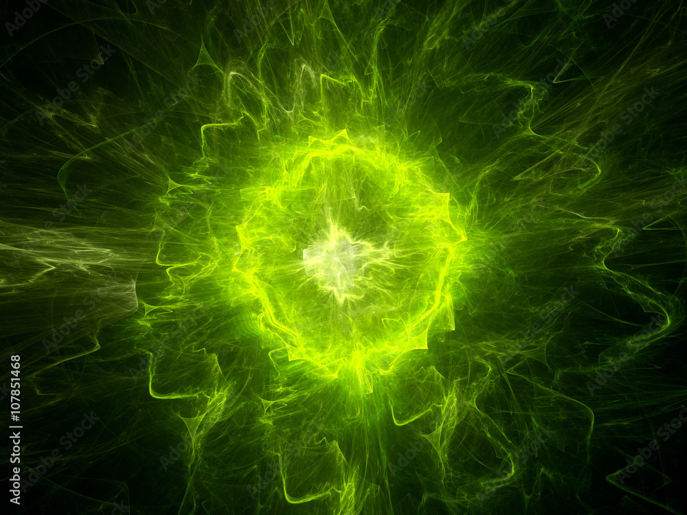 Naklejka premium Glowing green plasma energy
