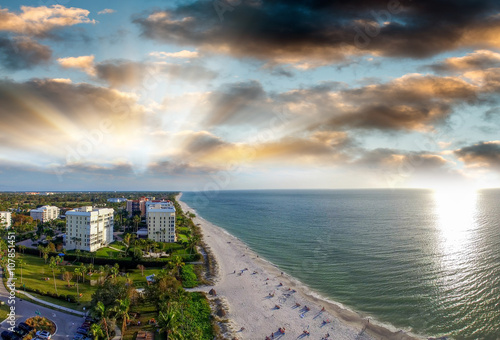 Aerial view of Naples beach, Florida