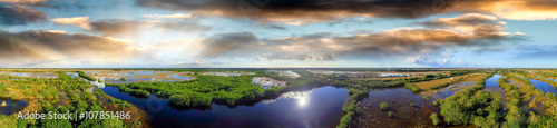 Panoramic aerial view of Everglades, Florida