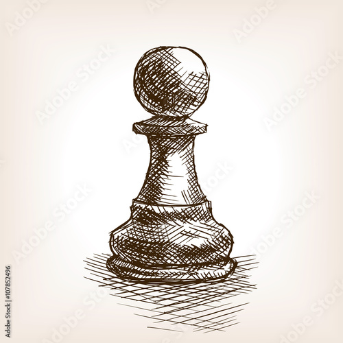 Pawn sketch vector illustration