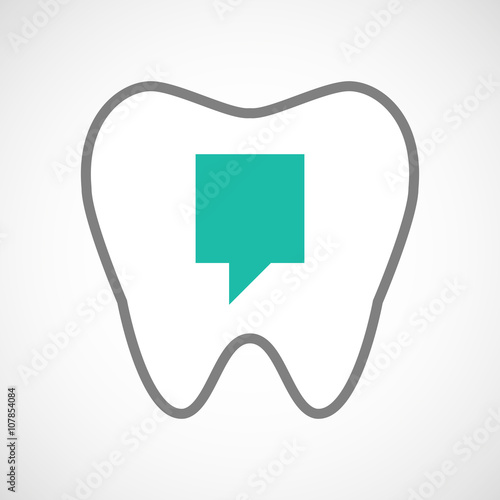 Line art tooth icon with a tooltip