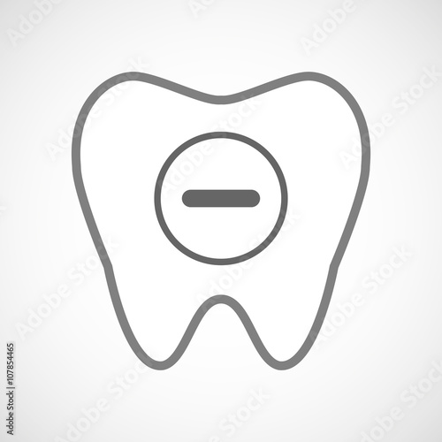 Free Download Line art tooth icon with a subtraction sign - GFXLoad
