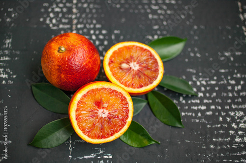 Red orange against a dark background. Isolate