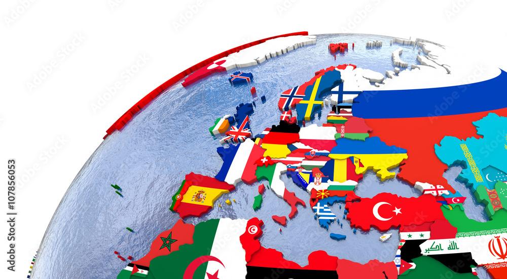 Naklejka premium Political Europe map