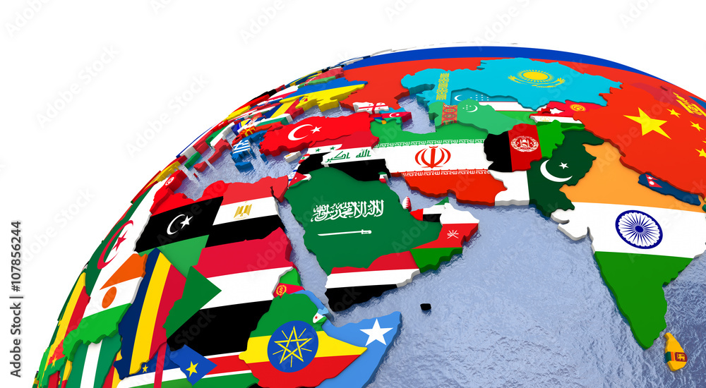 Fototapeta premium Political Middle East map